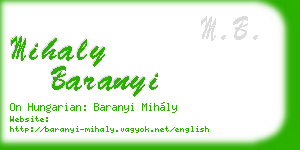 mihaly baranyi business card